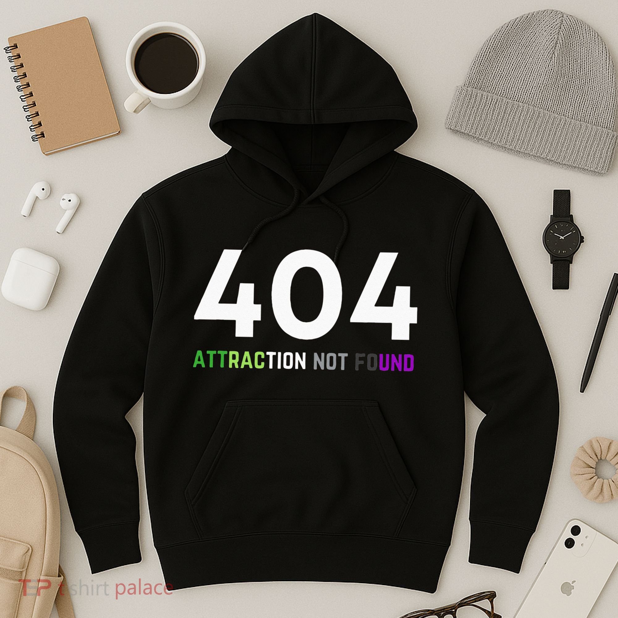 404 Attraction Not Found Funny Aroace Pride Aro Ace LGBTQ Hoodie