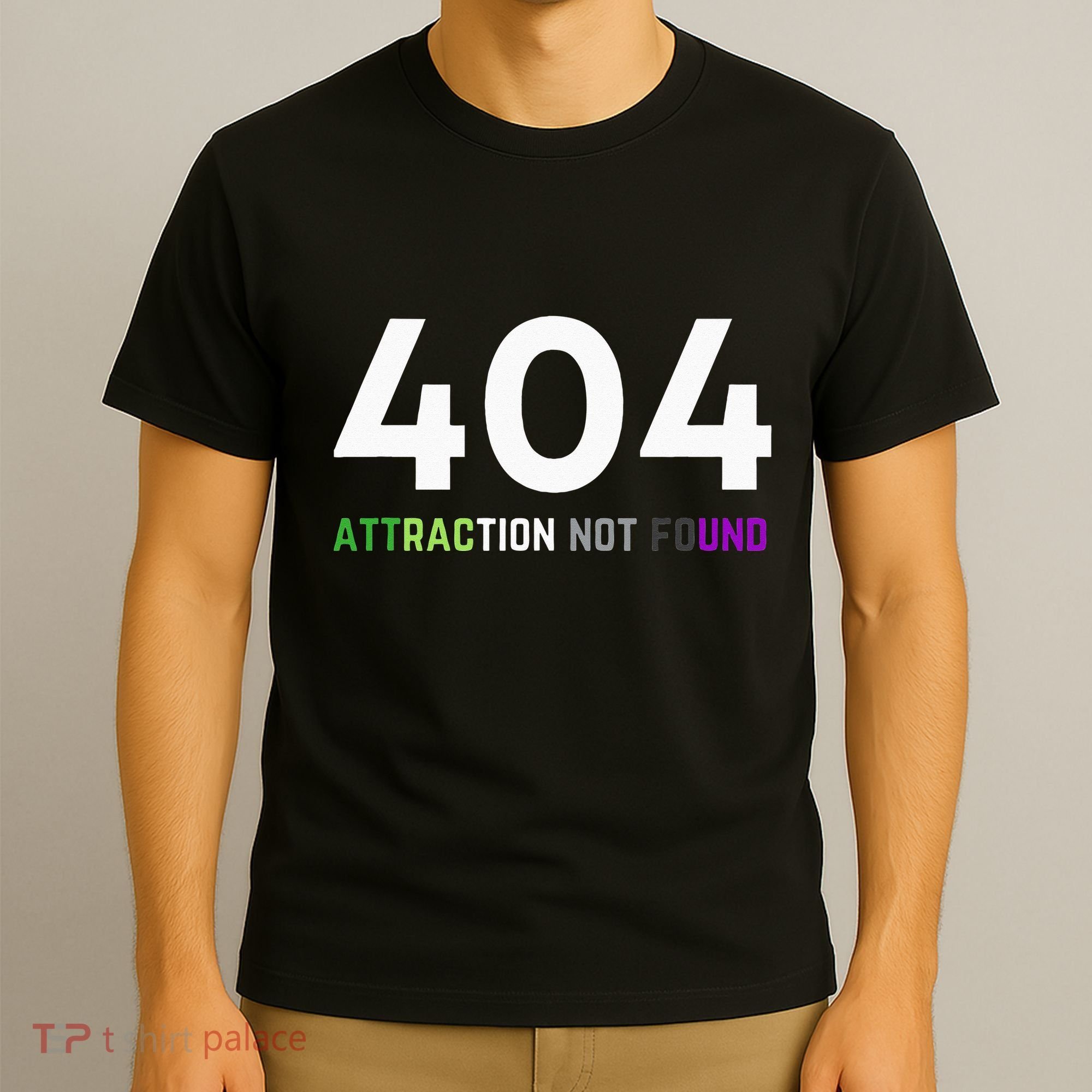 404 Attraction Not Found Funny Aroace Pride Aro Ace LGBTQ T-Shirt