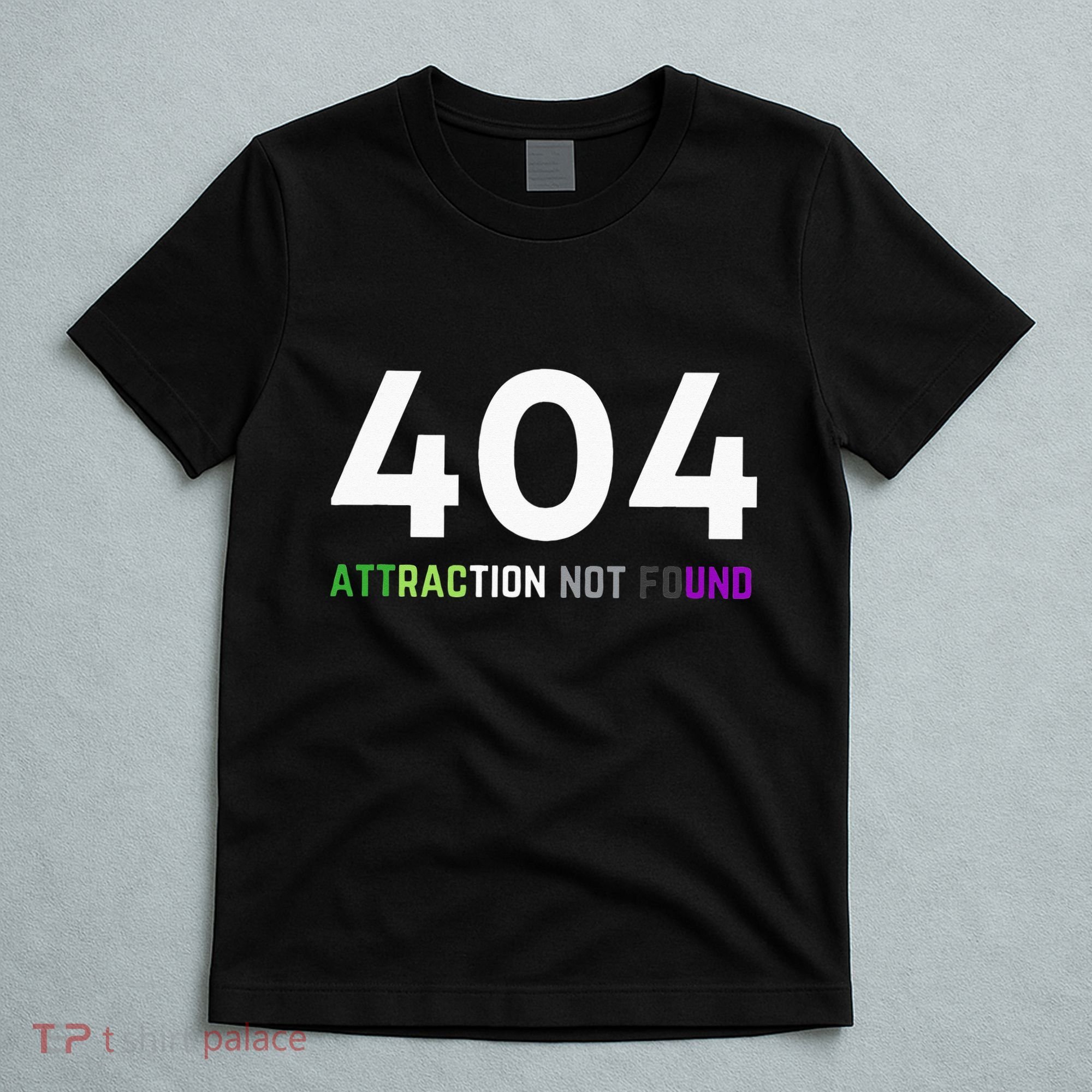404 Attraction Not Found Funny Aroace Pride Aro Ace LGBTQ T-Shirt