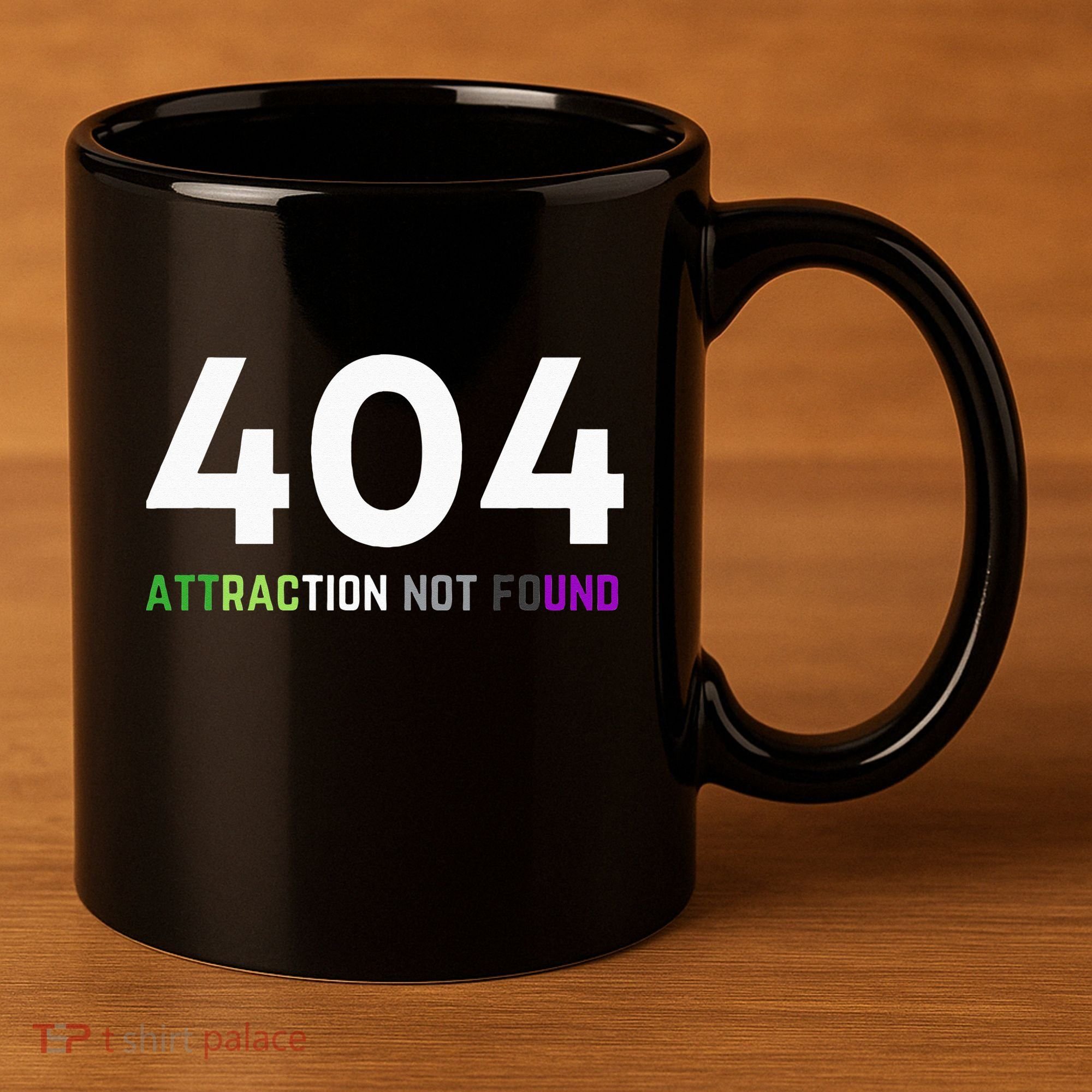404 Attraction Not Found Funny Aroace Pride Aro Ace LGBTQ 11oz C Handle Ceramic Mug