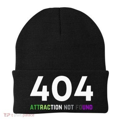404 Attraction Not Found Funny Aroace Pride Aro Ace LGBTQ Beanie