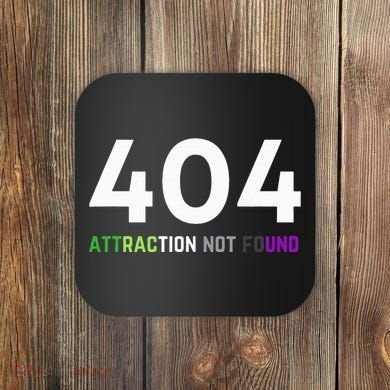 404 Attraction Not Found Funny Aroace Pride Aro Ace LGBTQ Coaster