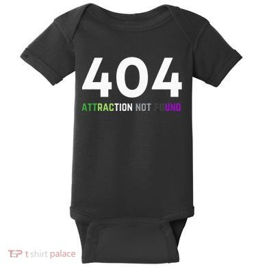 404 Attraction Not Found Funny Aroace Pride Aro Ace LGBTQ Baby Bodysuit