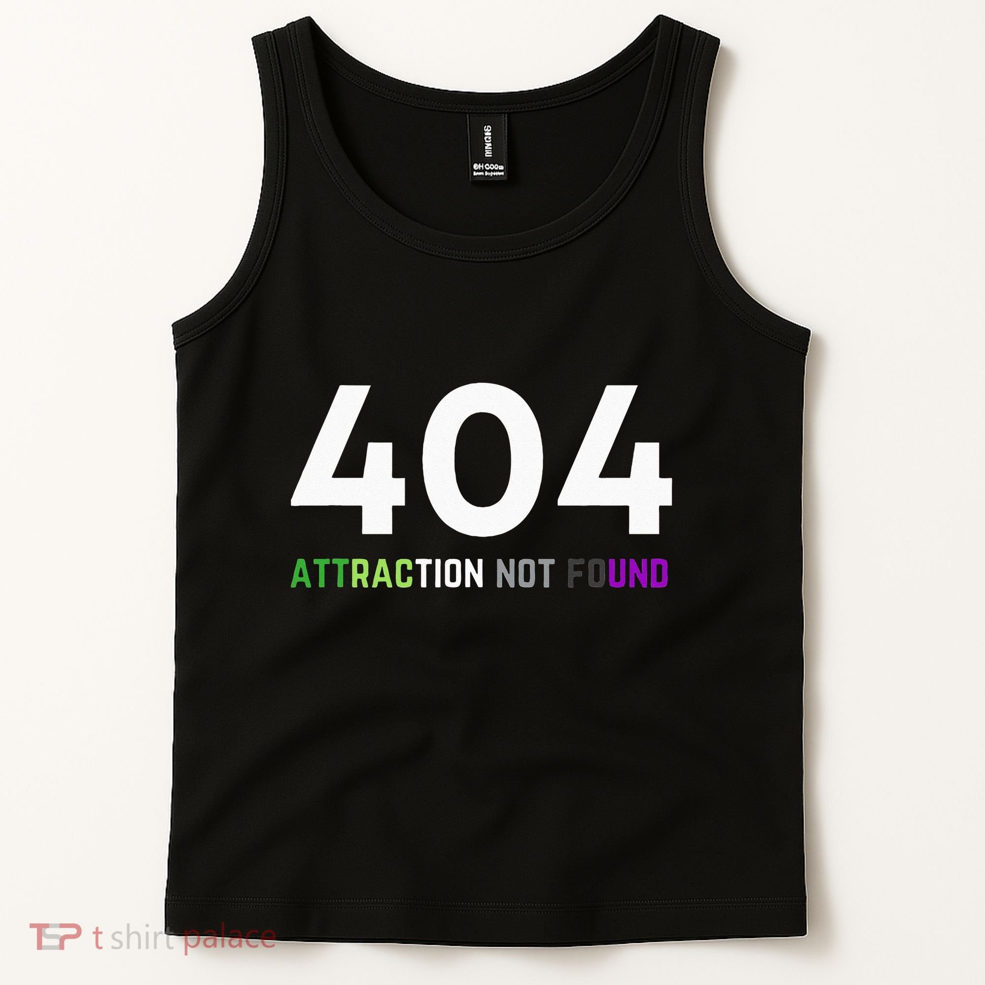 404 Attraction Not Found Funny Aroace Pride Aro Ace LGBTQ Tank Top