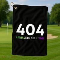 404 Attraction Not Found Funny Aroace Pride Aro Ace LGBTQ Golf Towel thumb 1