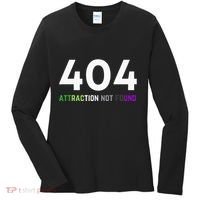 404 Attraction Not Found Funny Aroace Pride Aro Ace LGBTQ Women's Long Sleeve Shirt thumb 0