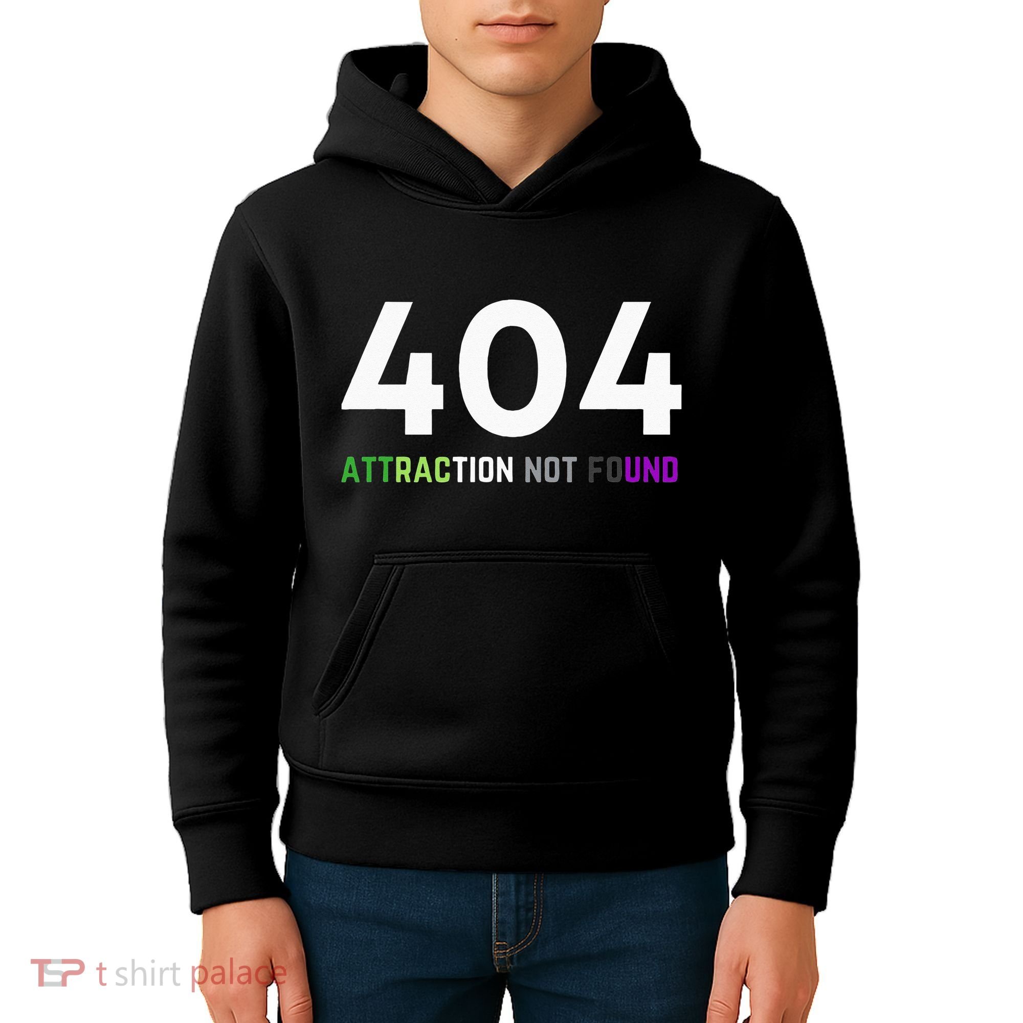 404 Attraction Not Found Funny Aroace Pride Aro Ace LGBTQ Kids Hoodie