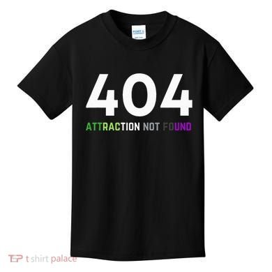 404 Attraction Not Found Funny Aroace Pride Aro Ace LGBTQ Kids T-Shirt