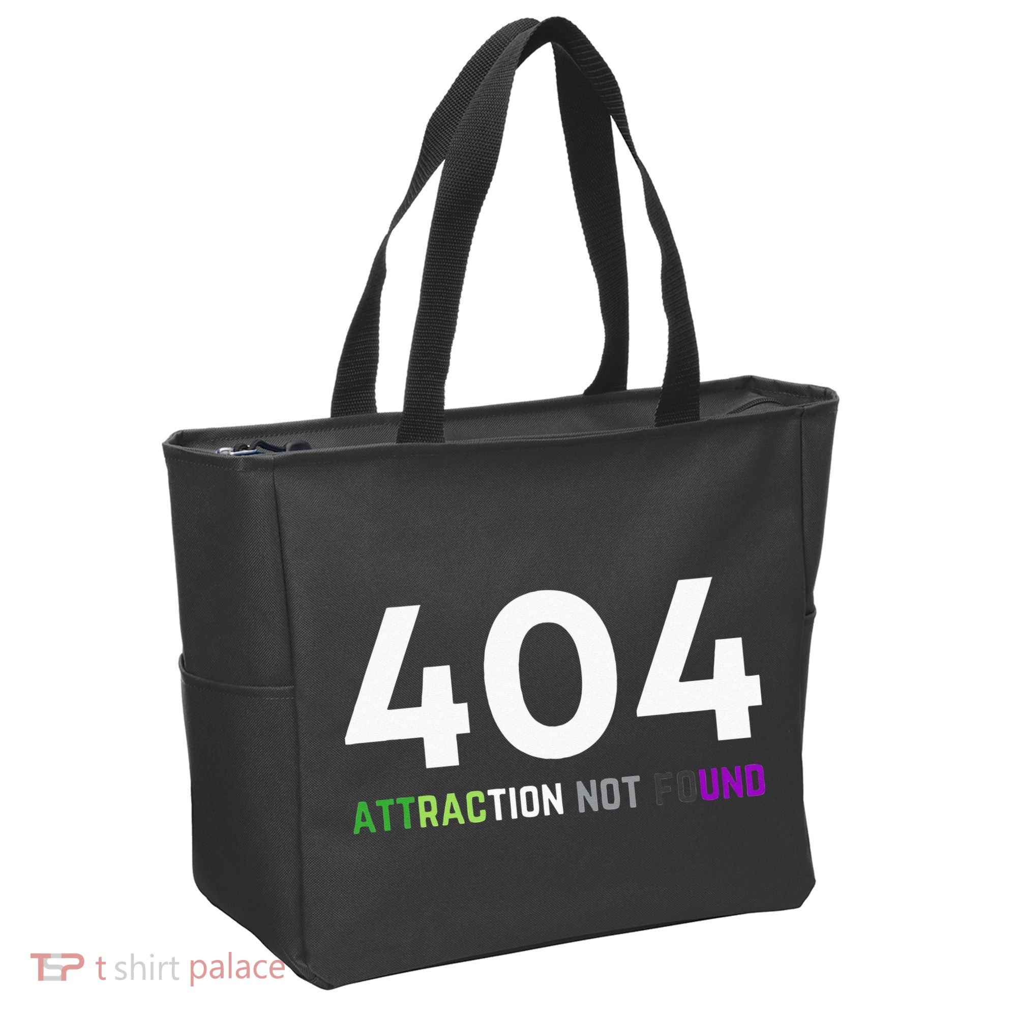 404 Attraction Not Found Funny Aroace Pride Aro Ace LGBTQ Tote Bag