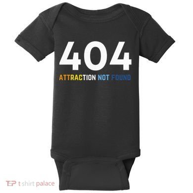 404 Attraction Not Found Funny Aroace Pride Aro Ace LGBTQ Baby Bodysuit