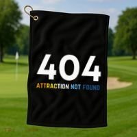 404 Attraction Not Found Funny Aroace Pride Aro Ace LGBTQ Golf Towel thumb 1