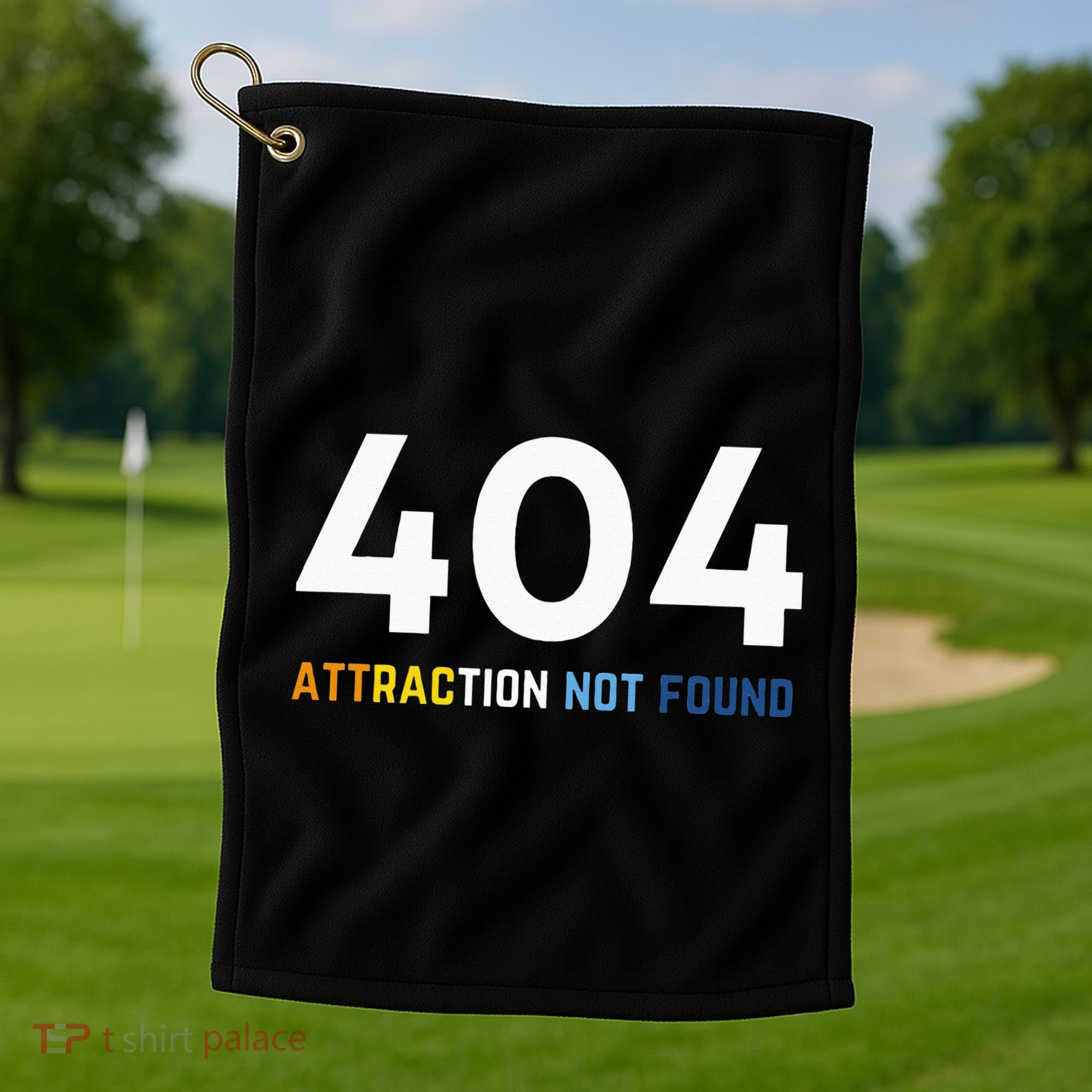 404 Attraction Not Found Funny Aroace Pride Aro Ace LGBTQ Golf Towel