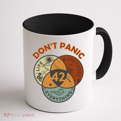 42 Answer To Life The Universe And Everything DonT Panic Coffee Mug back