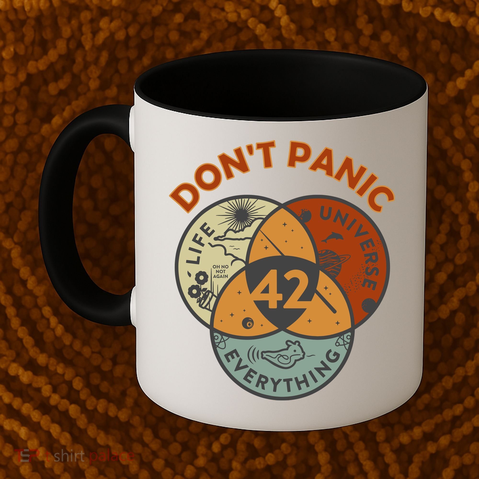 42 Answer To Life The Universe And Everything DonT Panic Coffee Mug