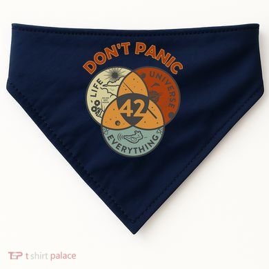 42 Answer To Life The Universe And Everything DonT Panic USA-Made Doggie Bandana