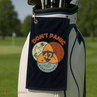 42 Answer To Life The Universe And Everything DonT Panic Golf Towel thumb 2