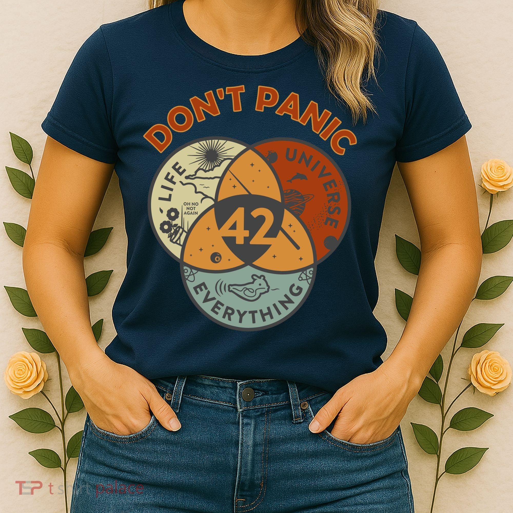 42 Answer To Life The Universe And Everything DonT Panic Women's T-Shirt