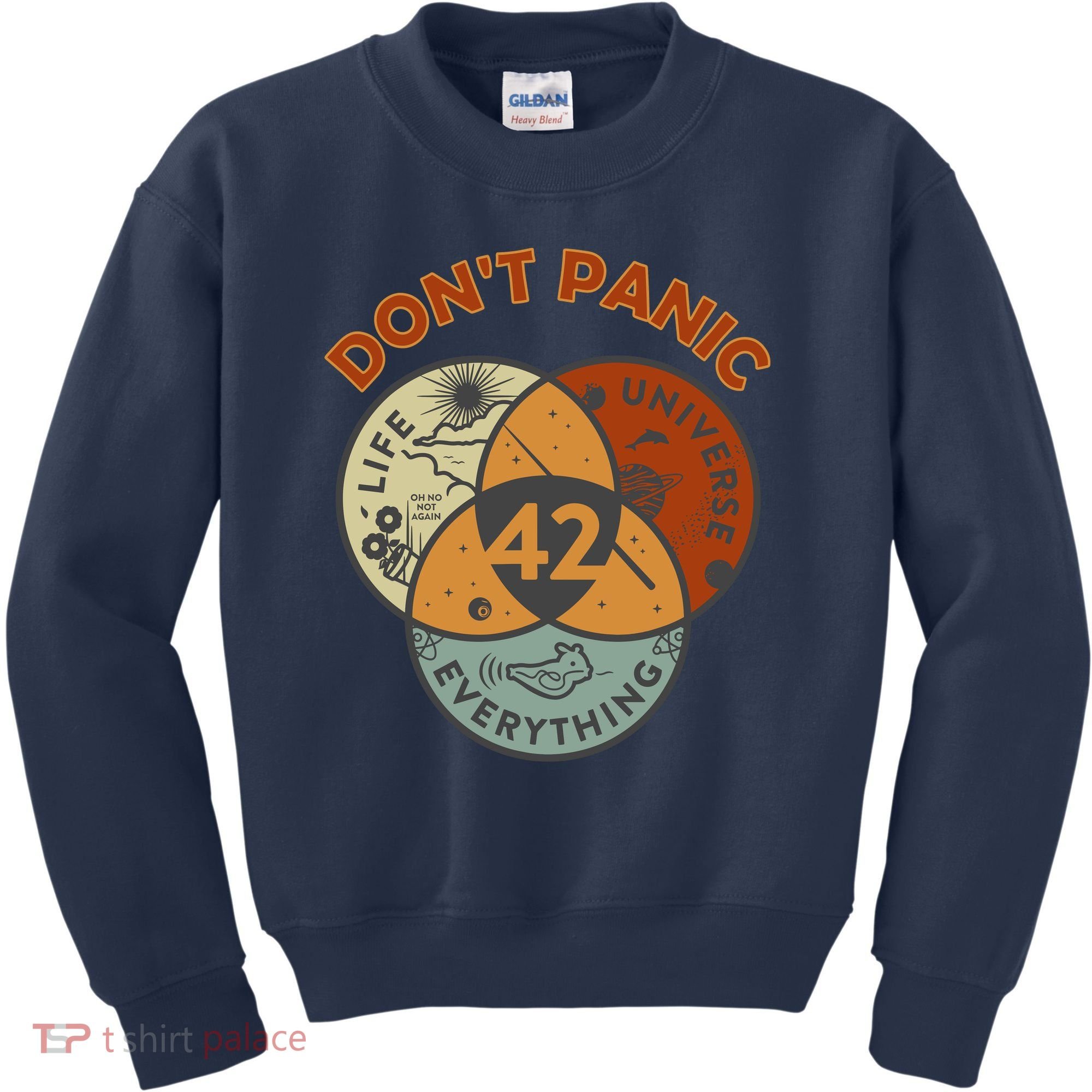 42 Answer To Life The Universe And Everything DonT Panic Kids Sweatshirt