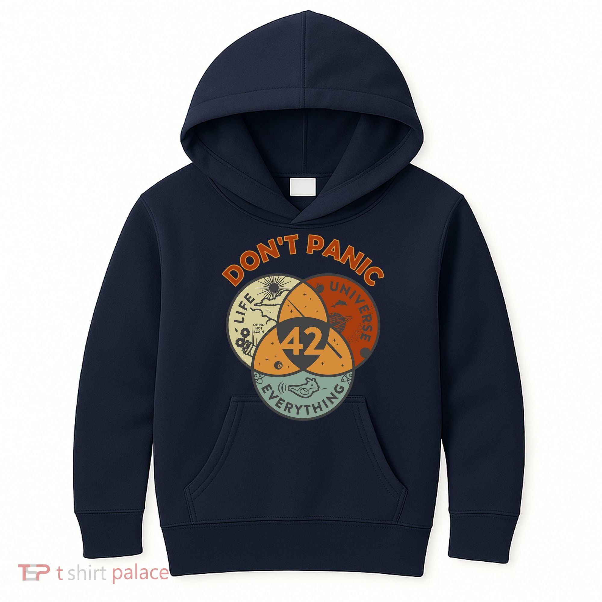 42 Answer To Life The Universe And Everything DonT Panic Kids Hoodie