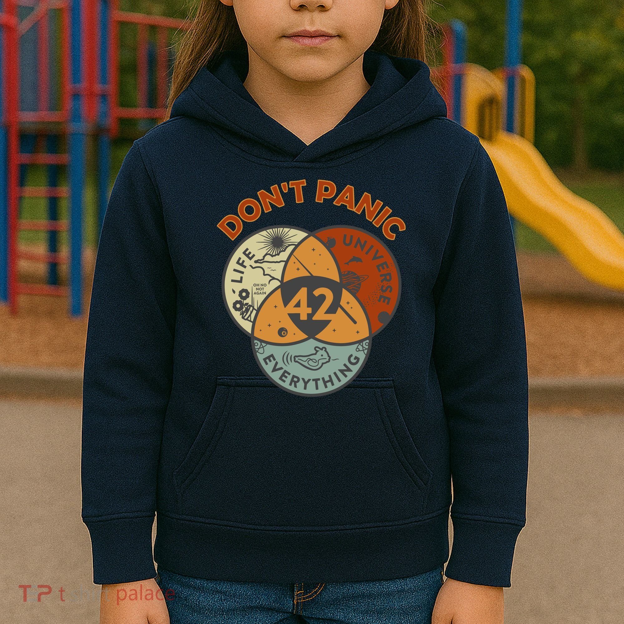 42 Answer To Life The Universe And Everything DonT Panic Kids Hoodie