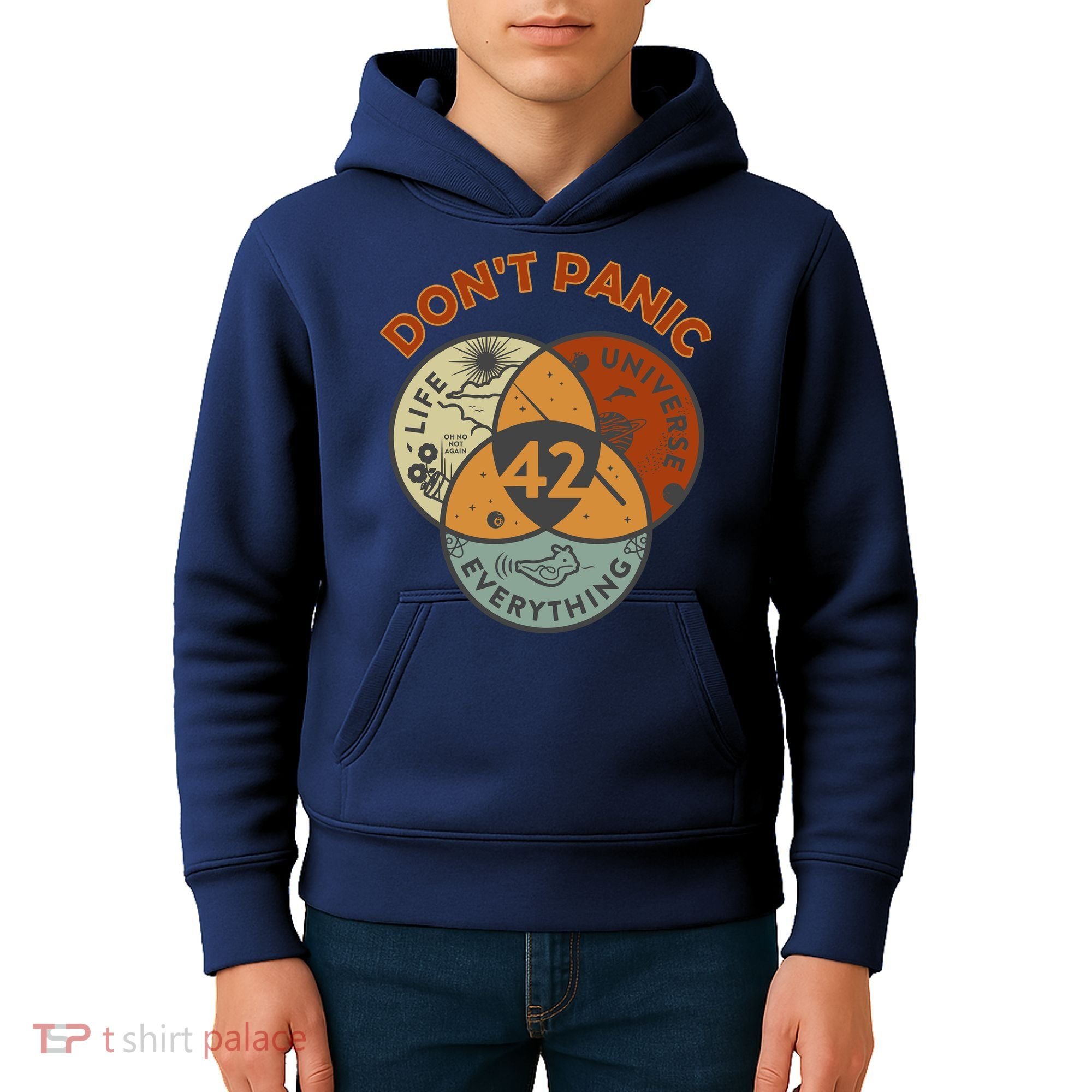 42 Answer To Life The Universe And Everything DonT Panic Kids Hoodie