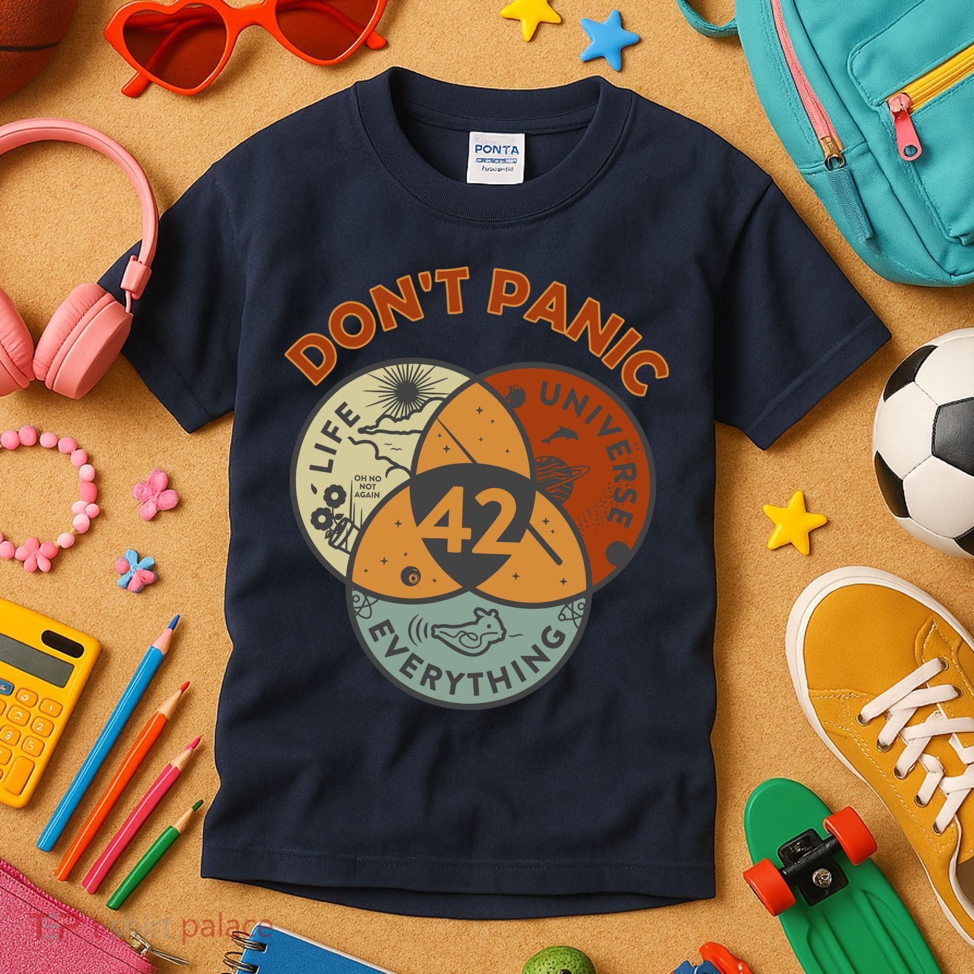 42 Answer To Life The Universe And Everything DonT Panic Kids T-Shirt