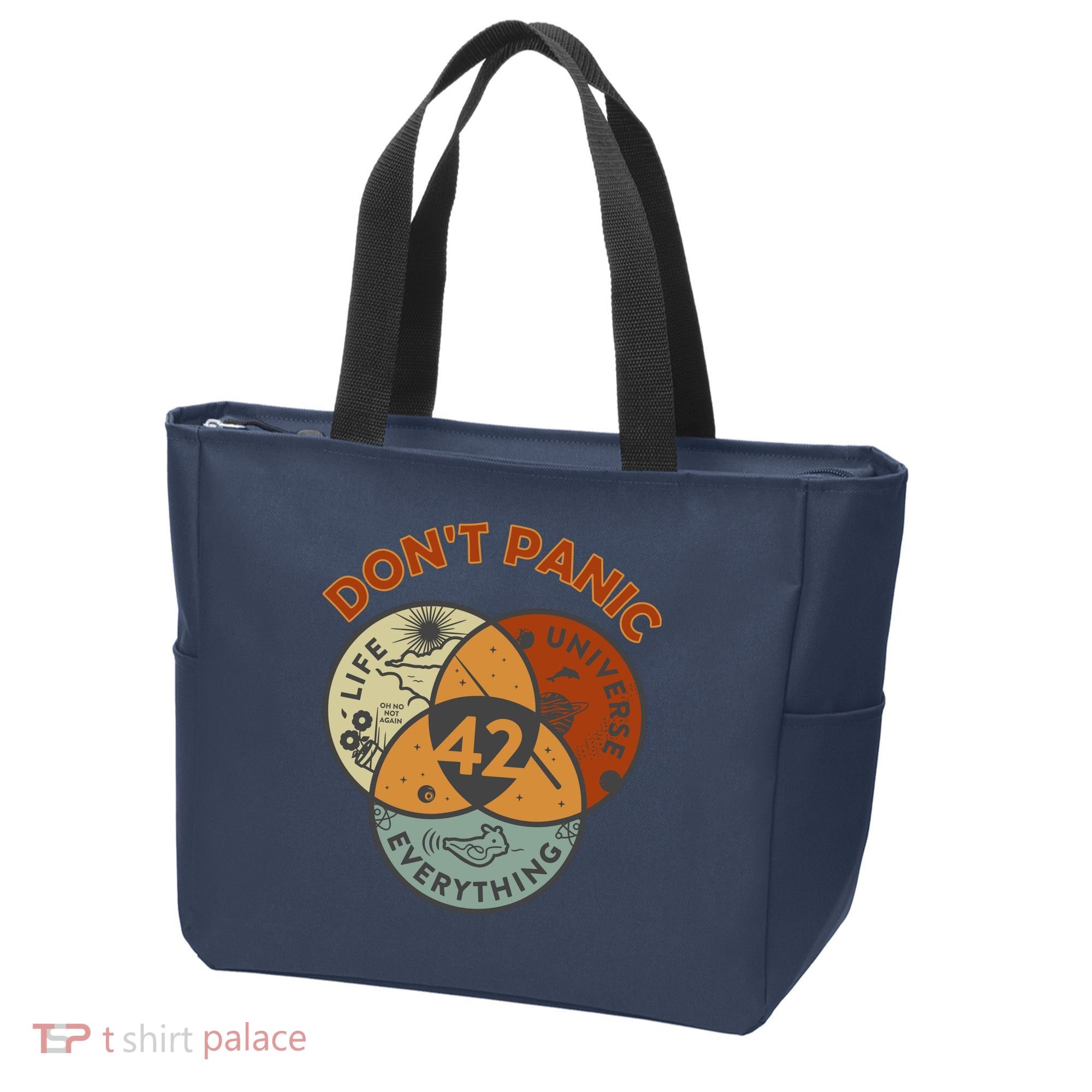 42 Answer To Life The Universe And Everything DonT Panic Tote Bag
