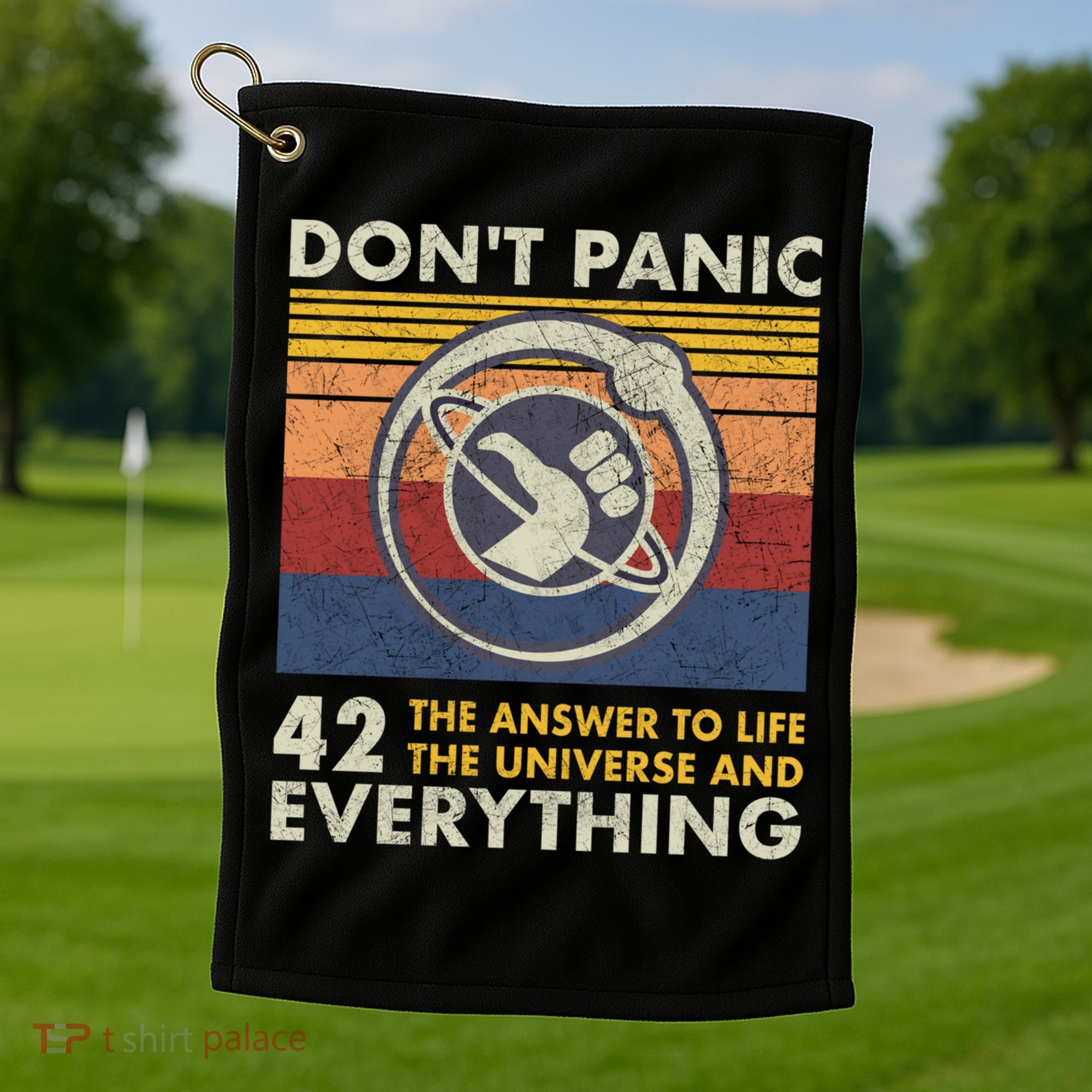 42 Answer To All Questions Gift Life Universe Everything Funny Gift Golf Towel