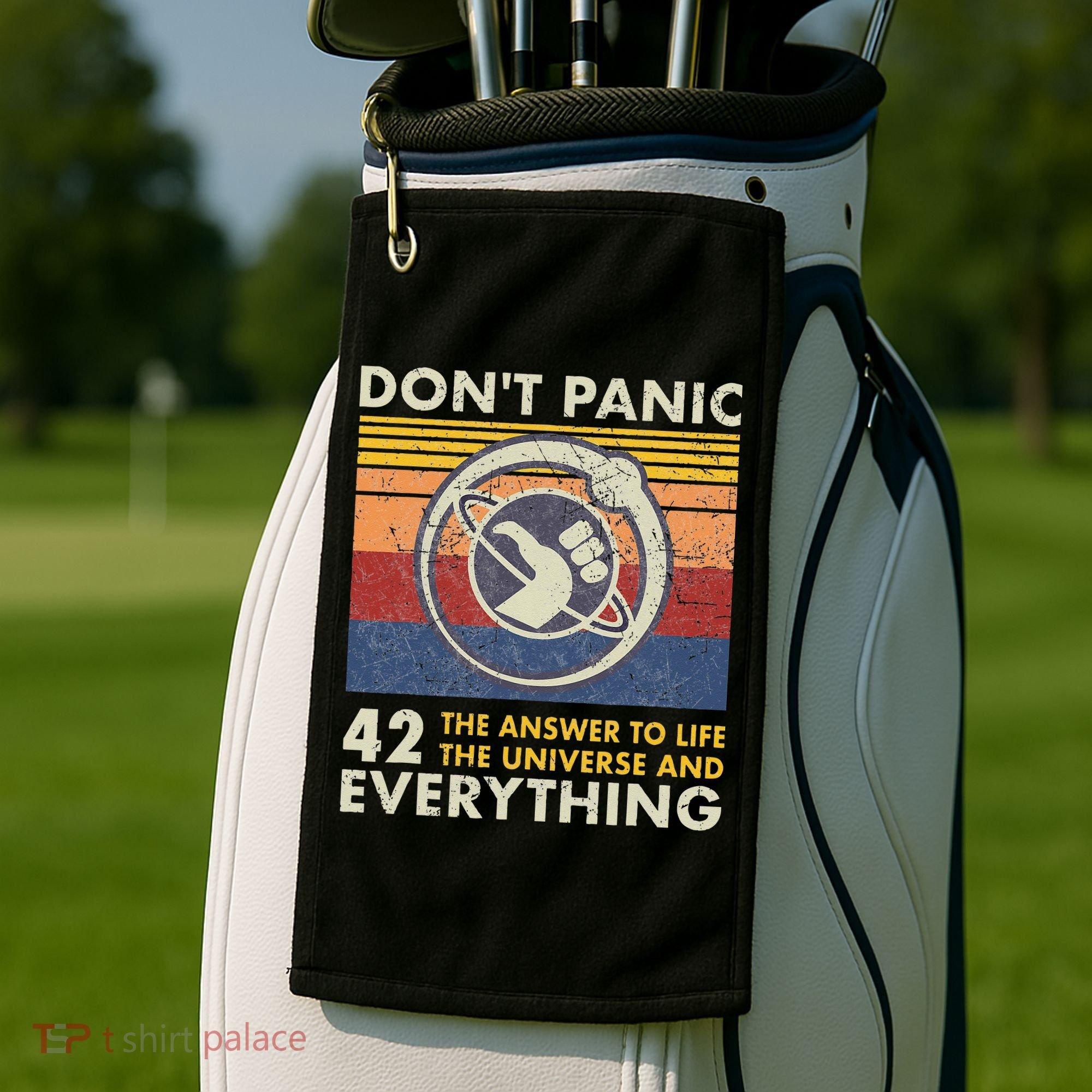 42 Answer To All Questions Life Universe Everything Golf Towel