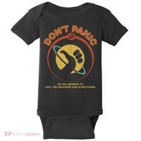 42 Answer To Life The Universe And Everything DonT Panic Baby Bodysuit thumb 0