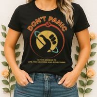 42 Answer To Life The Universe And Everything DonT Panic Women's T-Shirt thumb 2