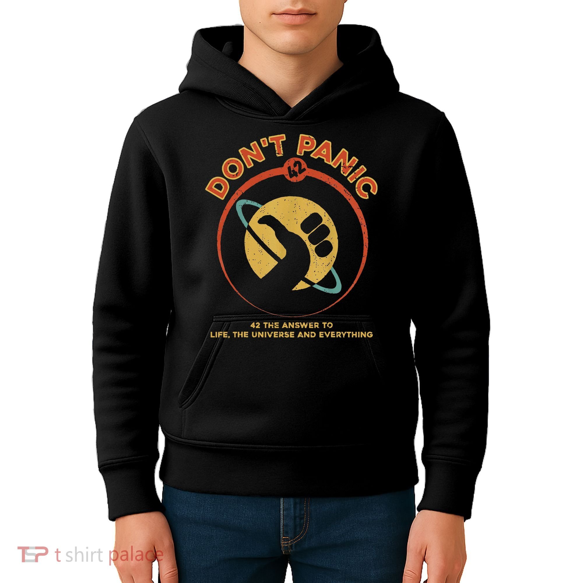 42 Answer To Life The Universe And Everything DonT Panic Kids Hoodie