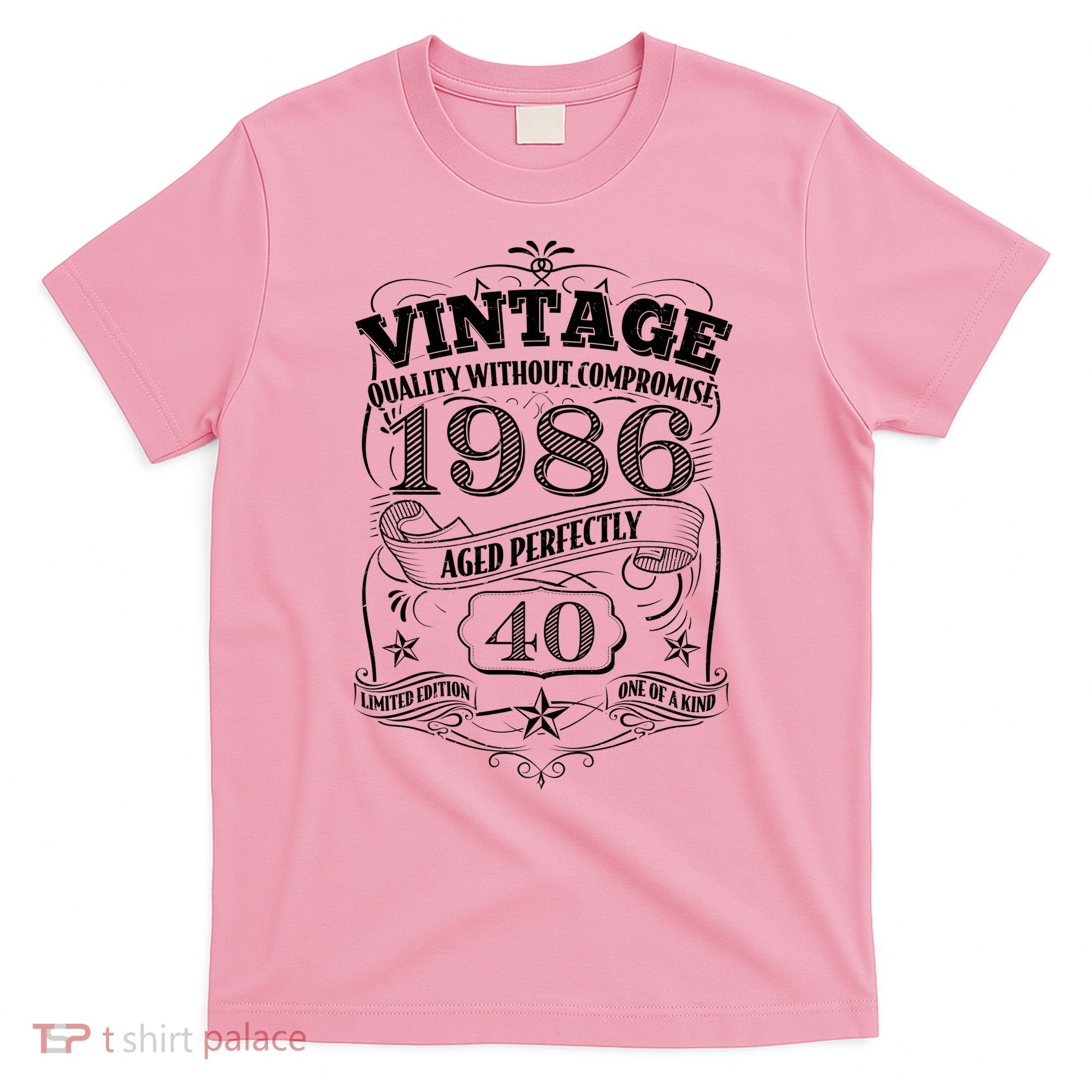 40th Birthday 1986 Vintage Quality Without Compromise  T-Shirt