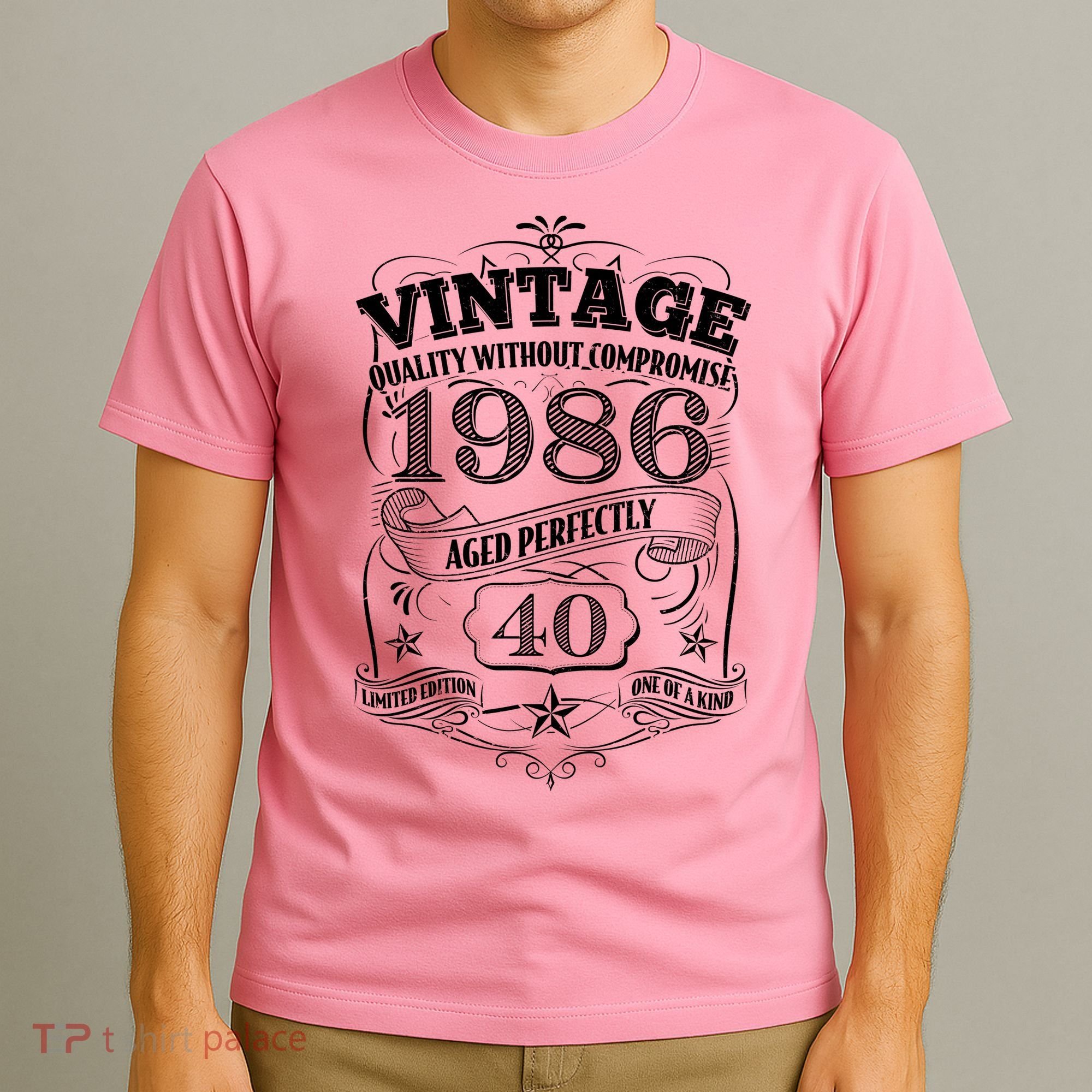 40th Birthday 1986 Vintage Quality Without Compromise  T-Shirt