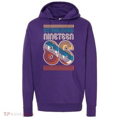 40th Birthday 1986 Established Nineteen 86 Hoodie
