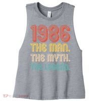 40th Birthday 1986 The Man Myth The Legend Women's Racerback Cropped Tank thumb 0