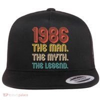 40th Birthday 1986 The Man Myth The Legend Flat Bill Trucker Hat thumb 0