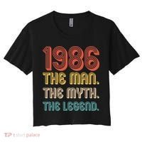 40th Birthday 1986 The Man Myth The Legend Women's Crop Top Tee thumb 0
