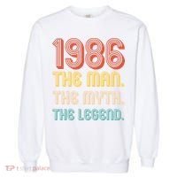 40th Birthday 1986 The Man Myth The Legend Garment-Dyed Sweatshirt thumb 0