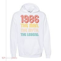 40th Birthday 1986 The Man Myth The Legend Comfort Colors Garment-Dyed Hooded Sweatshirt thumb 0