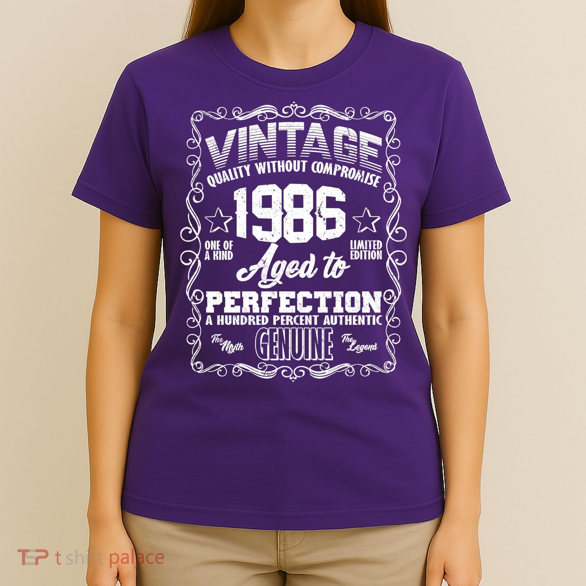 40th Birthday 1986 Vintage Quality Without Compromise Aged To Perfection Genuine T-Shirt
