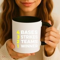 4 Bases 3 Strikes 2 Teams 1 Winner Coffee Mug thumb 3