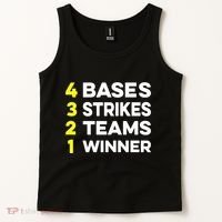 4 Bases 3 Strikes 2 Teams 1 Winner Tank Top thumb 2