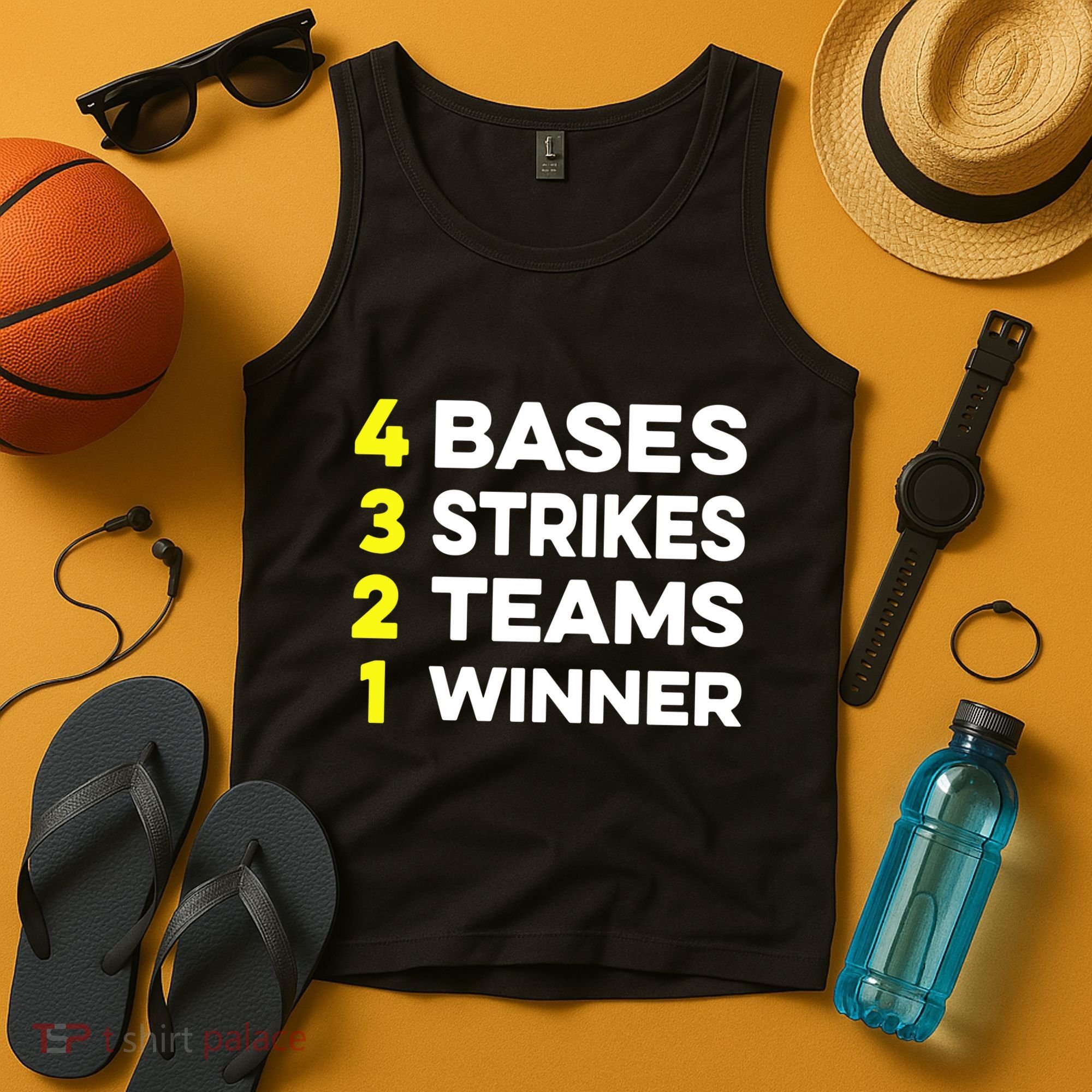 4 Bases 3 Strikes 2 Teams 1 Winner Tank Top