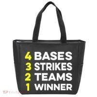4 Bases 3 Strikes 2 Teams 1 Winner Tote Bag thumb 0