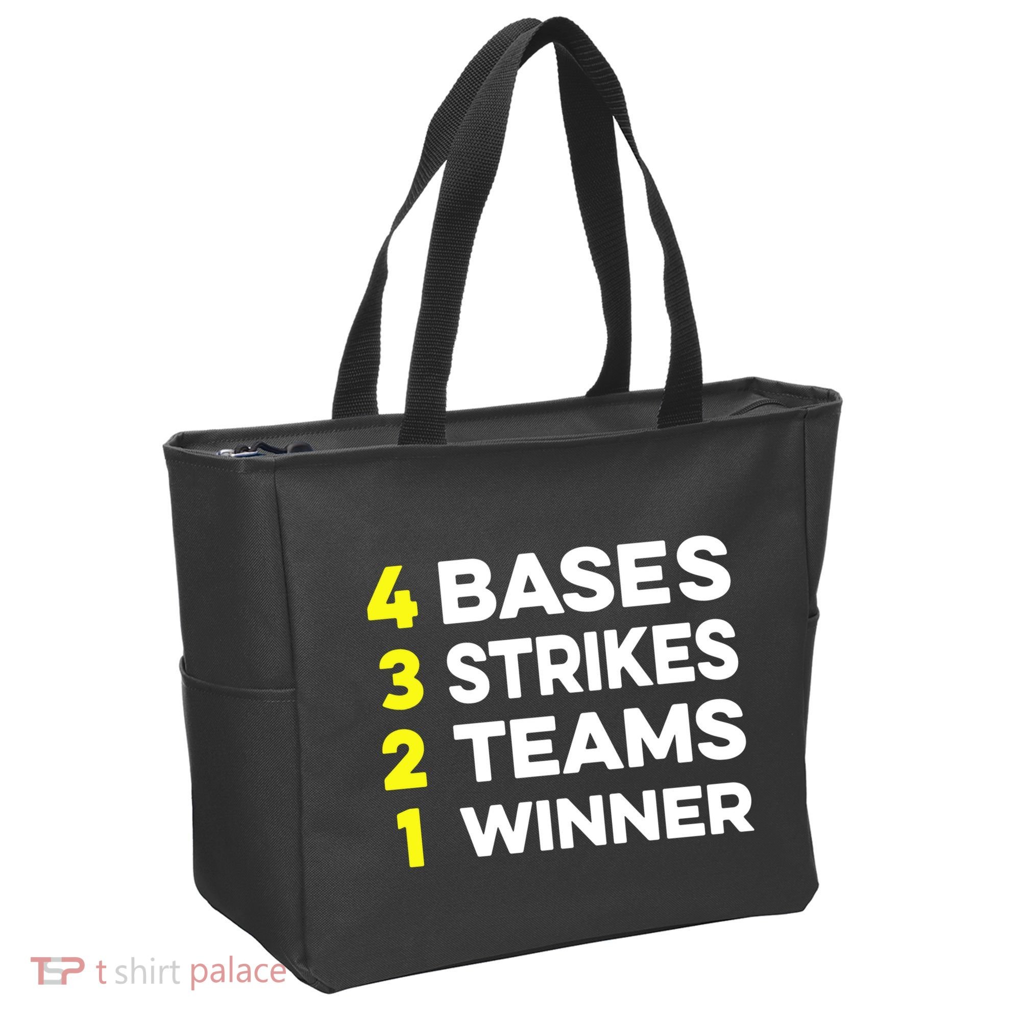 4 Bases 3 Strikes 2 Teams 1 Winner Tote Bag