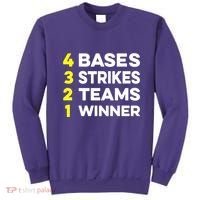 4 Bases 3 Strikes 2 Teams 1 Winner Sweatshirt thumb 0