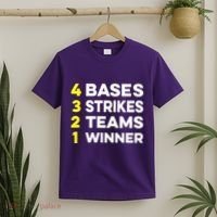 4 Bases 3 Strikes 2 Teams 1 Winner T-Shirt thumb 2