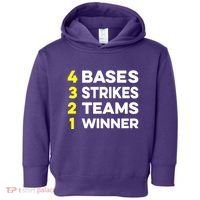 4 Bases 3 Strikes 2 Teams 1 Winner Toddler Hoodie thumb 0