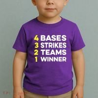 4 Bases 3 Strikes 2 Teams 1 Winner Toddler T-Shirt thumb 2
